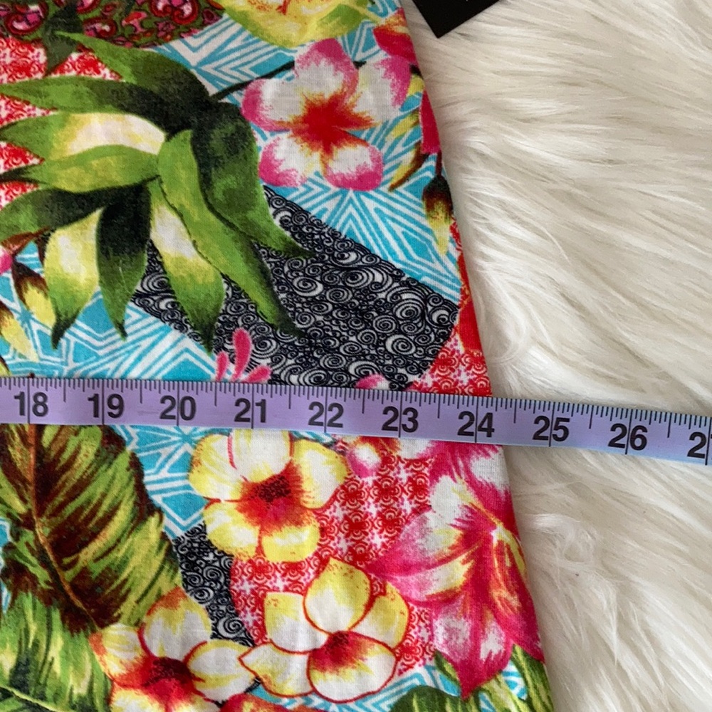 HP!💎 INC., NWT Skirt, Tropical Print, Palm Leaves, Midi, Hi-Lo, Jersey, Size XL - Picture 9 of 11